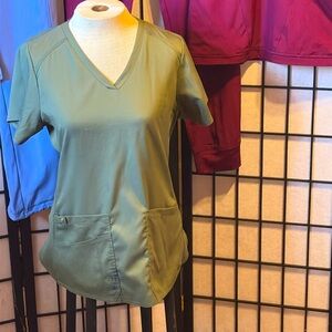 Olive Green Women's V-Neck Top